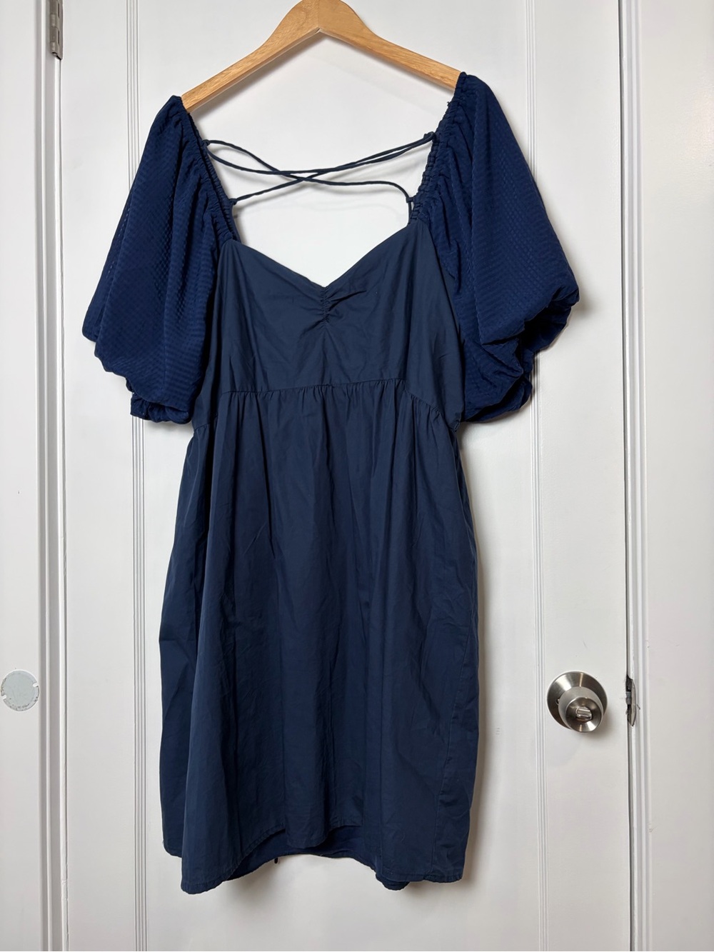 Arula blue puff Sleeve dress